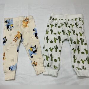 Baby pants bundle cactus print Monica and Andy Bluey print 12 18 months